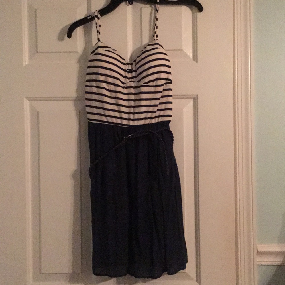 Charlotte Russe Navy Striped Dress with belt